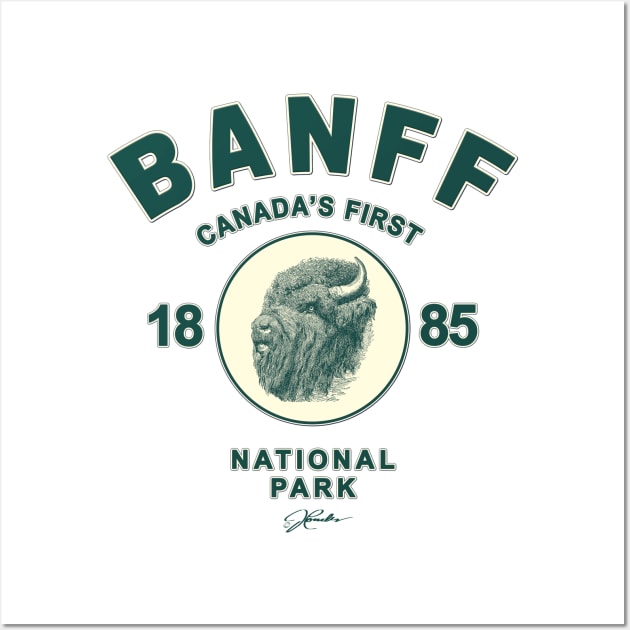 Banff National Park with Tough Old Bison Wall Art by jcombs